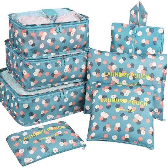 مجموعة منظمات السفر المتكاملة - 7 قطع لترتيب أمتعتك بكل سهولة